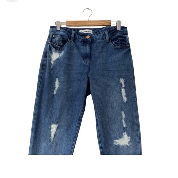 NWT Angel’s Legend Mom Jeans Distressed Straight Leg Sz 14 - Picture 2 of 7